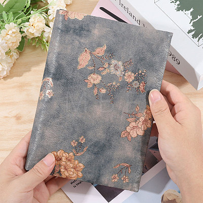 Flower Pattern Polyester Fiber Book Cover AJEW-WH0534-04-1