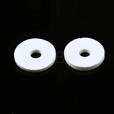 Flat Round Eco-Friendly Handmade Polymer Clay Beads CLAY-R067-12mm-17-1