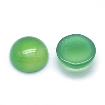 Natural Green Onyx Agate Cabochons G-P393-R04-14mm-1