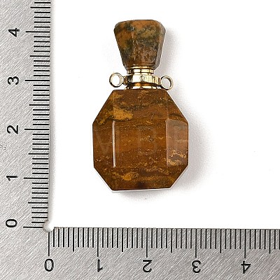 Natural Ocean Jasper Perfume Bottle Pendants G-P554-G02-1