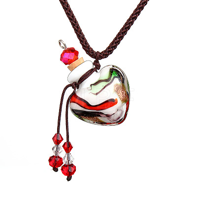 Handmade Lampwork Perfume Bottle Pendant Necklaces WG8449C-03-1