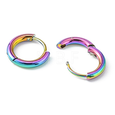 5 Pairs 5 Colors 304 Stainless Steel Huggie Hoop Earrings EJEW-YW0001-06-1