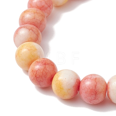 2Pcs 2 Colors 10.5mm Round Opaque Crackle Glass Beaded Stretch Bracelet Sets BJEW-MZ00080-1