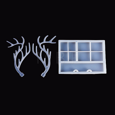 Antler Tree Jewelry Display Rack Silicone Molds & Storage Box Silicone Molds DIY-X0293-84-1