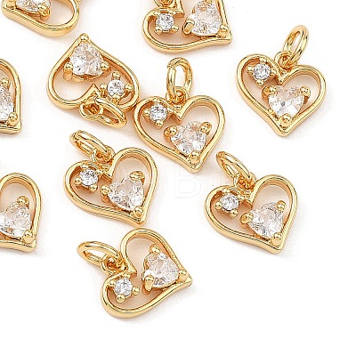 SHEGRACE Valentine's Day Brass Clear Cubic Zirconia Charms XGRQ3P465-595G-1