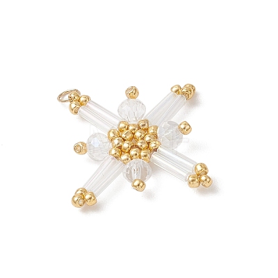 Glass Beaded Pendants PALLOY-MZ01161-03-1