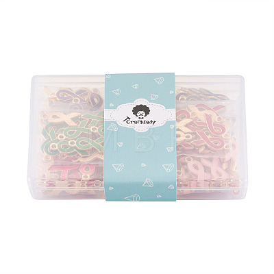 140Pcs 7 Colors Alloy Enamel Pendants ENAM-CD0001-13-1