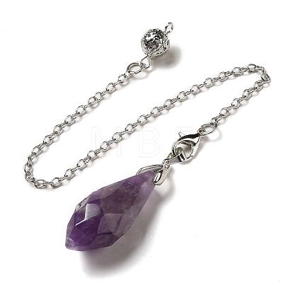 Natural Amethyst Dowsing Pendulum Big Pendants G-H286-03P-04-1