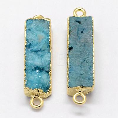 Electroplated Natural & Dyed Druzy Agate Links connectors G-N0168-015C-1
