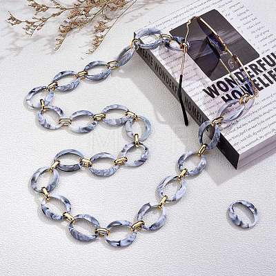 Handmade Imitation Gemstone Style Link Chains AJEW-J034-01D-1
