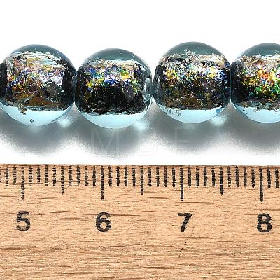 Handmade Dichroic Foil Glass Beads Strands DICH-U001-05I-1