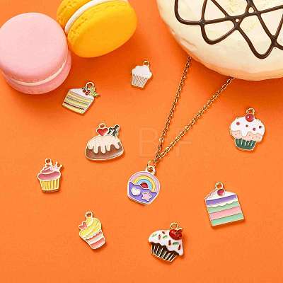 45Pcs 9 Styles Alloy Enamel Pendants ENAM-CJ0003-96-1