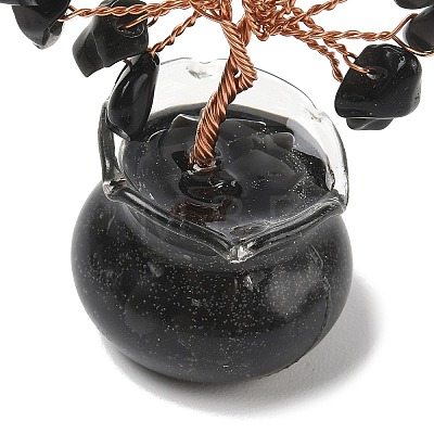 Natural & Synthetic Gemstone Chips Tree of Life Decorations DJEW-Z007-02-1