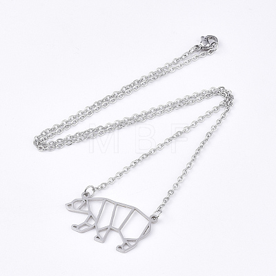 201 Stainless Steel Pendant Necklaces NJEW-T009-JN083-1-40-1