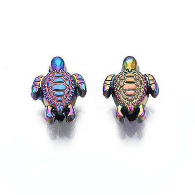 Rack Plating Rainbow Color Alloy Beads PALLOY-S180-343-1