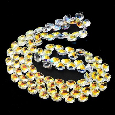 Electroplate Triangle Glass Beads Strands EGLA-A036-11A-AB01-1