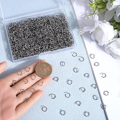 304 1000pcs Stainless Steel Open Jump Rings STAS-SP0001-71C-1