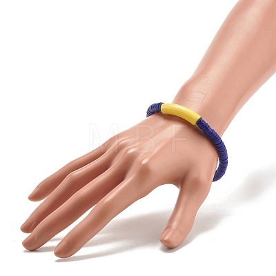 Handmade Polymer Clay Beaded Stretch Bracelets BJEW-JB07781-1
