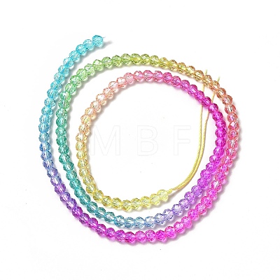 Transparent Gradient Color Glass Beads Strands GLAA-H021-01B-16-1