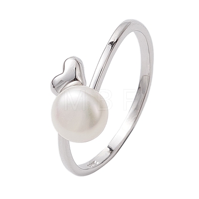 Round Natural Pearl Finger Rings RJEW-P113-08P-1