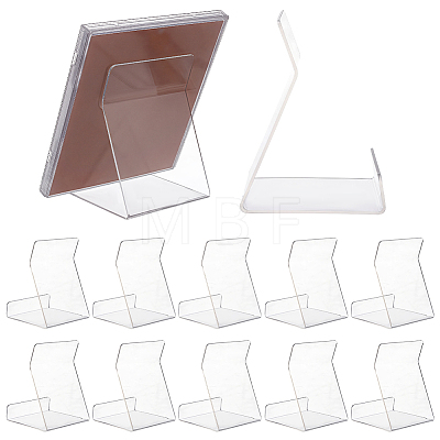 12Pcs Transparent Acrylic Bookshelf OFST-GO0001-07-1