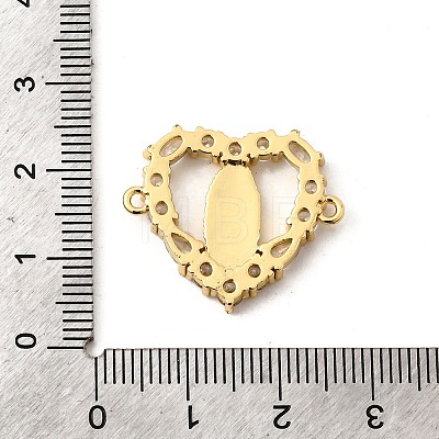 Brass Pave Clear Cubic Zirconia Heart with Virgin Connector Charms KK-I360-035G-1