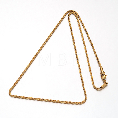 304 Stainless Steel Rope Chain Necklaces NJEW-I065-20C-1