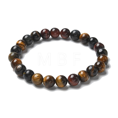 Natural Tiger Eye Bead Stretch Bracelets X-BJEW-K212-B-005-1