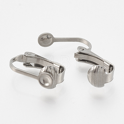 304 Stainless Steel Clip-on Earring Settings STAS-T037-01-1