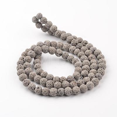 Synthetic Lava Rock Round Beads Strands G-I124-6mm-13-1