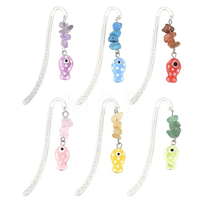 6Pcs Alloy Bookmarks AJEW-FS00005-1