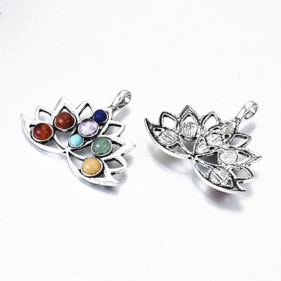 Natural Mixed Gemstone Pendants G-S359-204-1