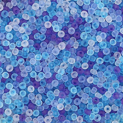 Frosted Colours Glass Seed Beads PW-WG88870-19-1