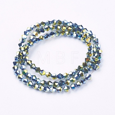 Electroplate Glass Beads Strands X-EGLA-S057-3-1