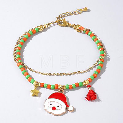 Christmas Brass Charm Muti-layered Bracelets FV2783-3-1