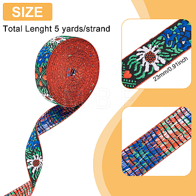 Ethnic Style Embroidery Polyester Ribbons OCOR-WH0079-56-1