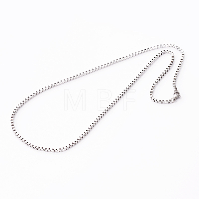 304 Stainless Steel Box Chains Necklaces STAS-O056-A-75-1