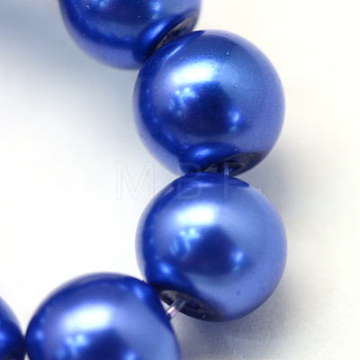 Baking Painted Pearlized Glass Pearl Round Bead Strands HY-Q330-8mm-28-1