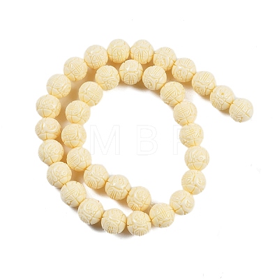 Synthetic Coral Carved Beads Strands CORA-C003-12A-1