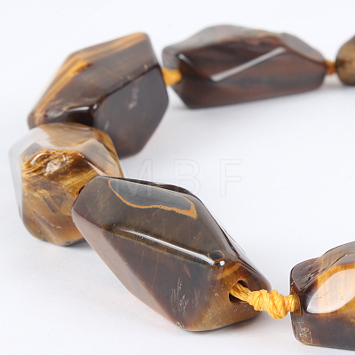 Natural Tiger Eye Gemstone Bead Strands G-E218-07-1