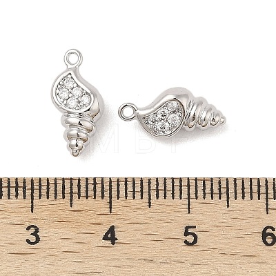 Brass Micro Pave Clear Cubic Zirconia Charms KK-A207-02P-1