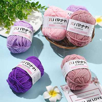 12 Skeins 4 Colors 4-Ply 60%Polyester 40%Acrylic Blended Yarn OCOR-FS0001-07E-1