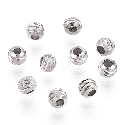 Rhodium Plated 925 Sterling Silver Beads STER-T004-78P-3mm-1