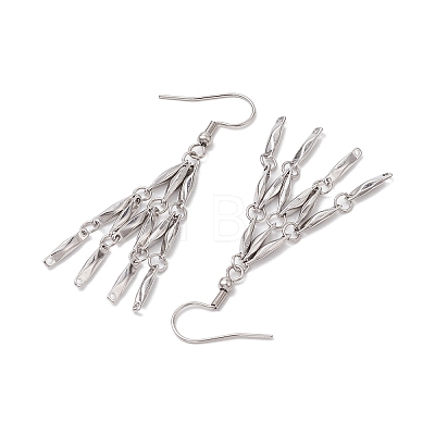 304 Stainless Steel Link Bar Dangle Earrings EJEW-JE05964-02-1