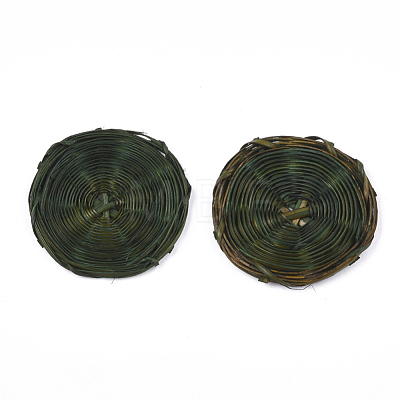 Handmade Reed Cane/Rattan Woven Beads X-WOVE-T006-056B-1