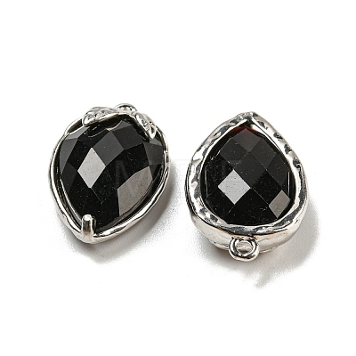 Natural Obsidian Faceted Pendants G-M431-06P-07-1