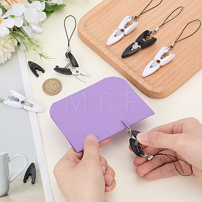 6Pcs 2 Colors Mini Stainless Steel Scissors AJEW-SP0006-27-1