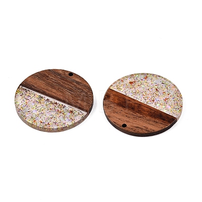 Epoxy Resin & Walnut Wood Pendants RESI-T057-10B-1