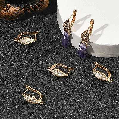 SHEGRACE Brass Micro Pave Cubic Zirconia Hoop Earring Findings XGRQ79494-936G-1