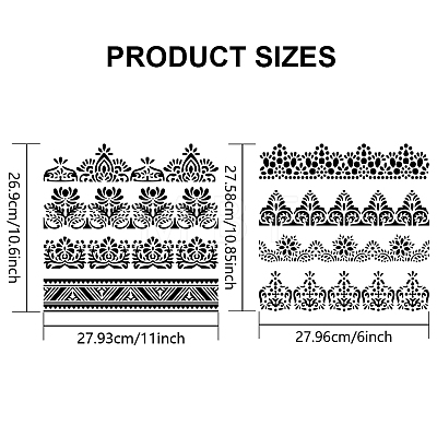 MAYJOYDIY US 1 Set PET Hollow Out Drawing Painting Stencils DIY-MA0002-86-1